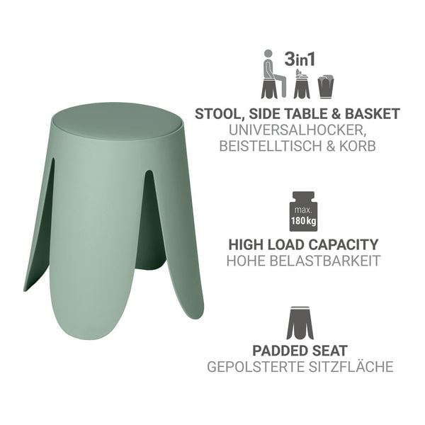 Produktbild: Badhocker Mod. Comiso Lindgrün matt, belastbar bis 180 kg