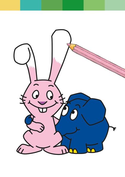 Produktbild: Mein bunter Kindergarten-Malblock mit Elefant und Hase