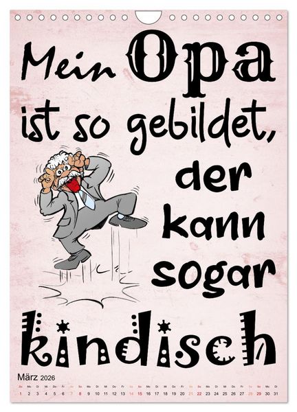 Produktbild: Opa ist der Coolste (Wandkalender 2026 DIN A4 hoch), CALVENDO Monatskalender