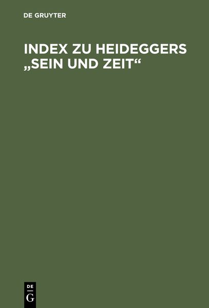 Produktbild: Index zu Heideggers "Sein und Zeit"