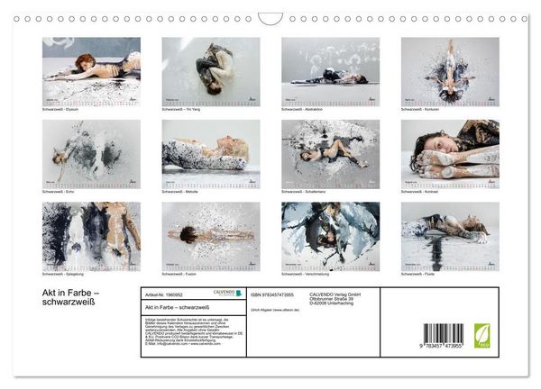 Produktbild: Akt in Farbe &ndash; schwarzwei&szlig; (Wandkalender 2026 DIN A3 quer), CALVENDO Monatskalender