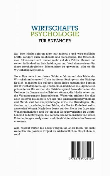 Produktbild: Wirtschaftspsychologie f&uuml;r Anf&auml;nger