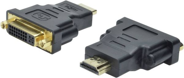 Digitus AK-330505-000-S HDMI / DVI Adapter [1x HDMI-Stecker - 1x DVI-Buchse 24+5pol.] Schwarz