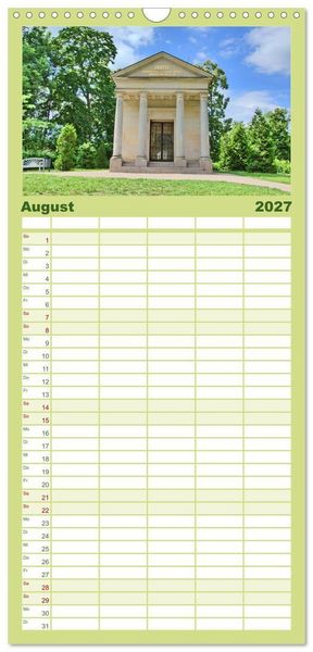 Produktbild: Familienplaner 2027 - Schlossgarten Neustrelitz mit 5 Spalten (Wandkalender, 21 x 45 cm) CALVENDO