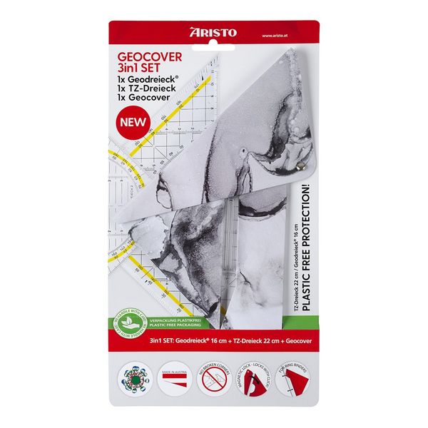 Produktbild: ARISTO Geocover 3 in 1 Geo und TZ Dreieck white & grey, 1 x AR1552 u AR1650/2