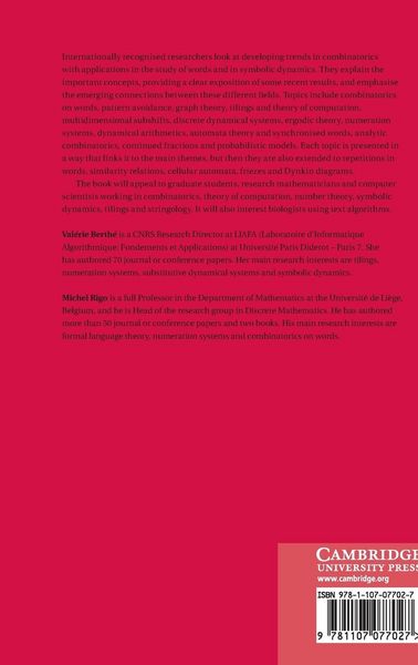 Produktbild: Combinatorics, Words and Symbolic Dynamics