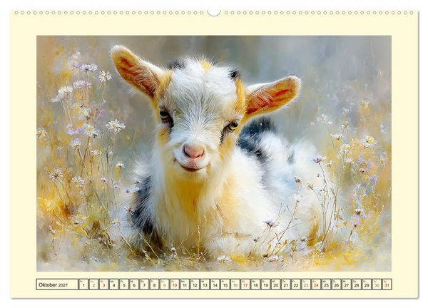 Produktbild: Zwergziegen. Kleine Wirbelwinde im Sonnenschein (hochwertiger Premium Wandkalender 2027 DIN A2 quer), Kunstdruck in Hochglanz