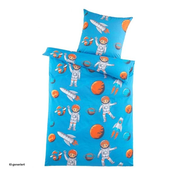 Produktbild: HTI-Living Mikrofaser Kinder Bettw&auml;sche 2-tlg 80x80 135x200 Weltall