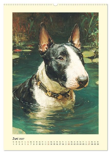 Produktbild: Gentlemen auf Pfoten. Der Bullterrier im k&uuml;nstlerischen Vintage-Stil (hochwertiger Premium Wandkalender 2027 DIN A2 hoch), Kunstdruck in Hochglanz