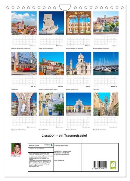 Produktbild: Lissabon - ein Traumreiseziel (Wandkalender 2026 DIN A4 hoch), CALVENDO Monatskalender