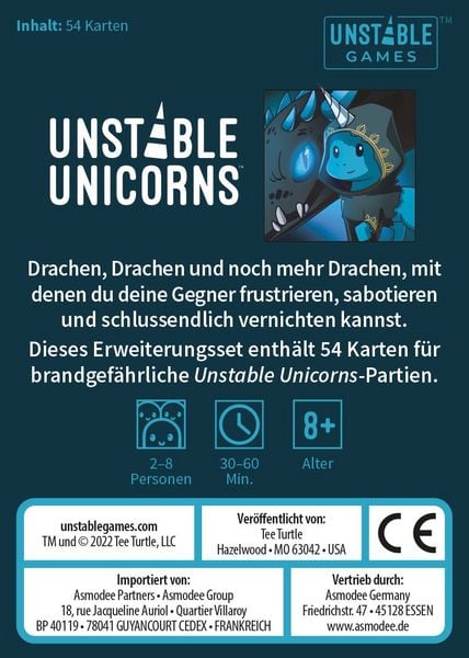 Produktbild: Unstable Unicorns. Drachen - Erweiterungsset