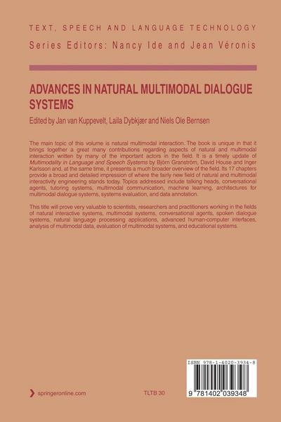 Produktbild: Advances in Natural Multimodal Dialogue Systems