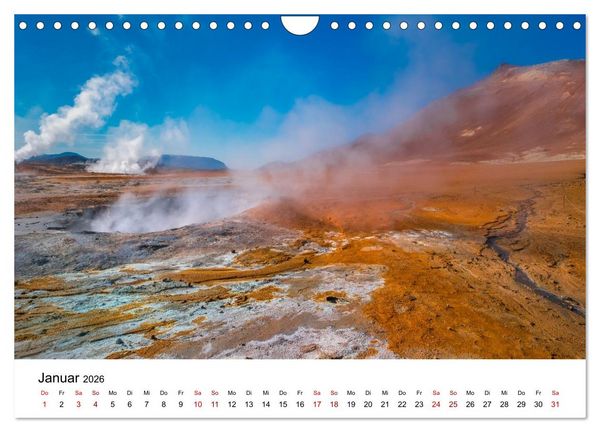 Produktbild: Island - Elemente der Natur (Wandkalender 2026 DIN A4 quer), CALVENDO Monatskalender