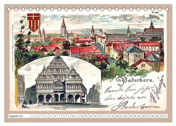 Produktbild: Gru&szlig; aus Paderborn (Tischkalender 2026 DIN A5 quer), CALVENDO Monatskalender