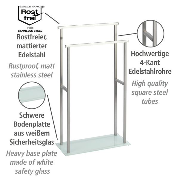 Produktbild: Handtuchbutler Mod. Debar Edelstahl, mit 2 Handtuchstangen