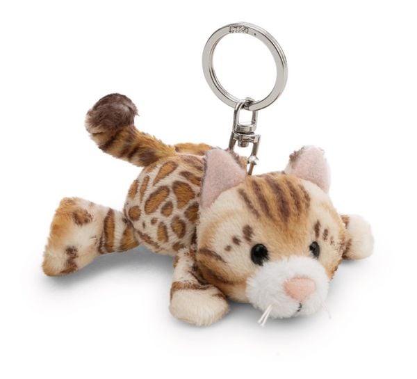 NICI - Schlüsselanhänger Katze Bengal 10cm liegend