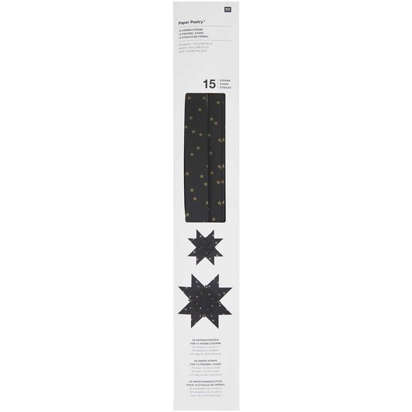 Produktbild: Fr&ouml;belsterne, schwarz, Sterne, 60 Streifen MIX, 120 g/m&sup2;