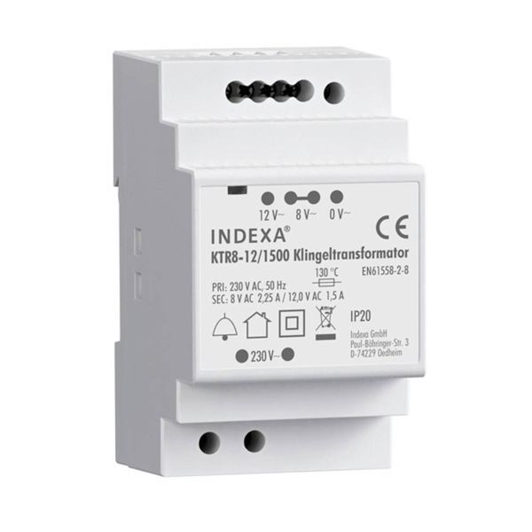 Produktbild: PENTATECH 32126 Klingeltransformator 8 V/AC, 12 V/AC