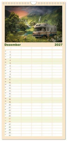 Produktbild: Familienplaner 2027 - Camping macht gl&uuml;cklich! mit 5 Spalten (Wandkalender, 21 x 45 cm) CALVENDO
