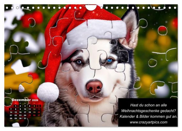 Produktbild: Der tierisch lustige Husky Kalender (Wandkalender 2026 DIN A4 quer), CALVENDO Monatskalender