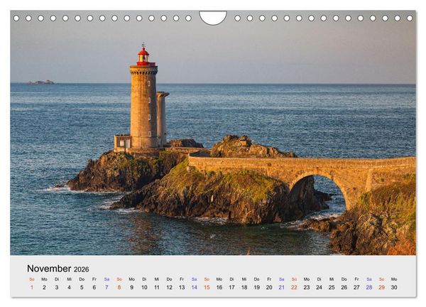 Produktbild: Bretagne Traumhafte K&uuml;sten in Frankreichs Nordwesten (Wandkalender 2026 DIN A4 quer), CALVENDO Monatskalender