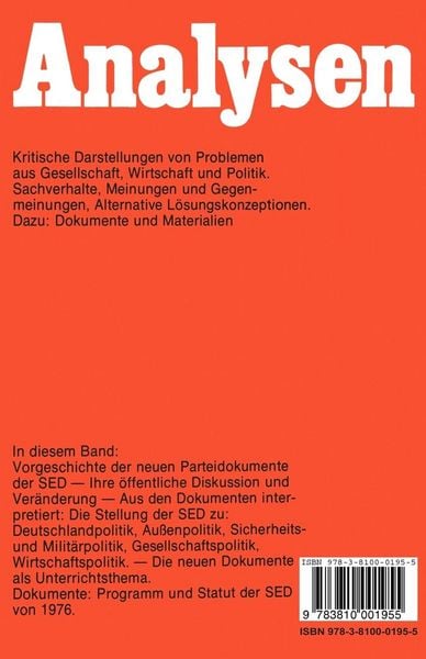 Produktbild: SED &mdash; Programm und Statut von 1976