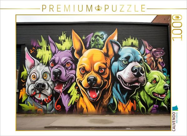 Produktbild: CALVENDO Puzzle Ein Motiv aus dem Kalender "Graffiti Hunde" | 1000 Teile Lege-Gr&ouml;&szlig;e 64x48cm Foto-Puzzle f&uuml;r gl&uuml;ckliche Stunden