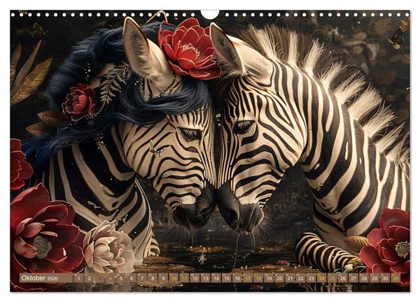 Produktbild: ZEBRAS - Modern Art (Wandkalender 2026 DIN A3 quer), CALVENDO Monatskalender
