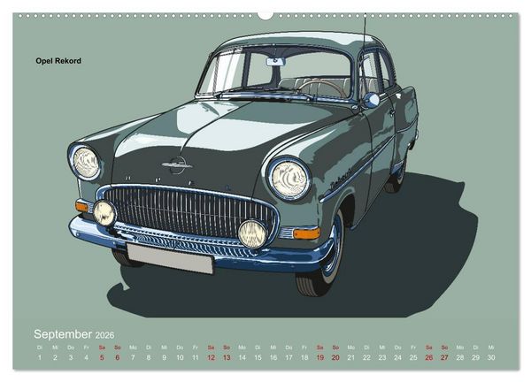 Produktbild: Made in Germany - Illustrationen deutscher Oldtimer (Wandkalender 2026 DIN A2 quer), CALVENDO Monatskalender