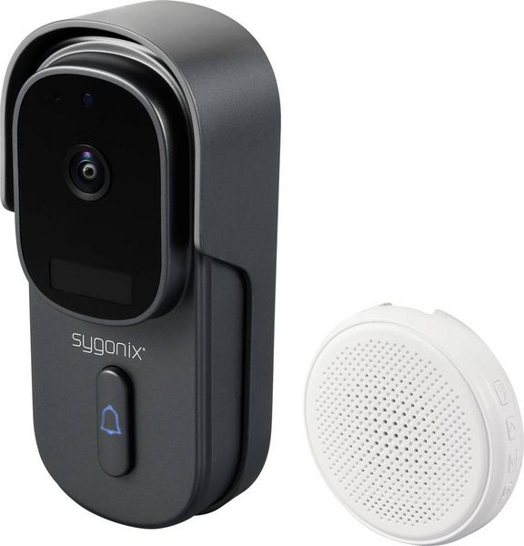 Produktbild: Sygonix IP-Video-T&uuml;rsprechanlage WLAN, Funk Grau, Wei&szlig;