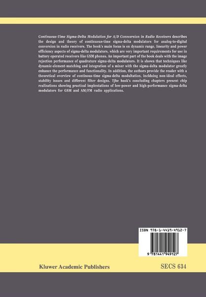 Produktbild: Continuous-Time Sigma-Delta Modulation for A/D Conversion in Radio Receivers