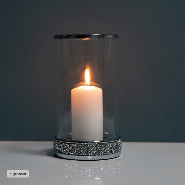 Produktbild: HTI-Living Kerzenhalter Zylinder mit Diamanteffekt Kerzenhalter Zylinder mit Diamanteffekt
