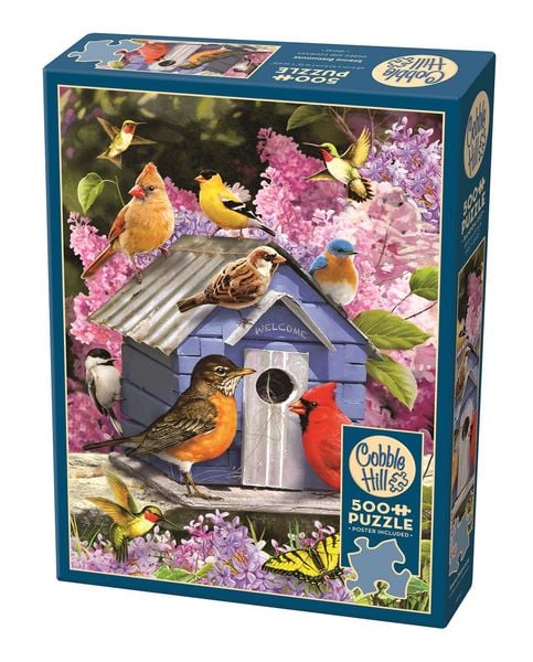 Produktbild: COBBLE HILL PUZZLES - Fr&uuml;hlingsvogelh&auml;uschen 500 Teile