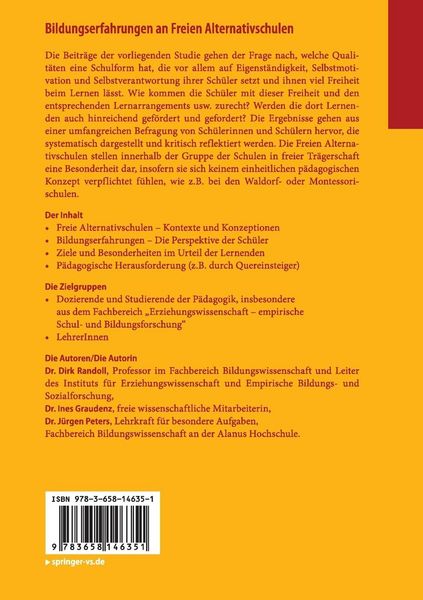Produktbild: Bildungserfahrungen an Freien Alternativschulen