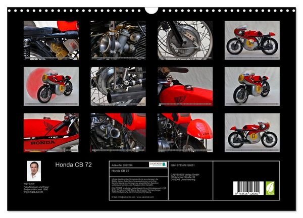Produktbild: Honda CB 72 (Wandkalender 2026 DIN A3 quer), CALVENDO Monatskalender