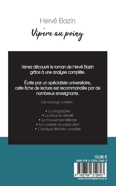 Produktbild: Vip&egrave;re au poing de Herv&eacute; Bazin (fiche de lecture et analyse compl&egrave;te de l'oeuvre)