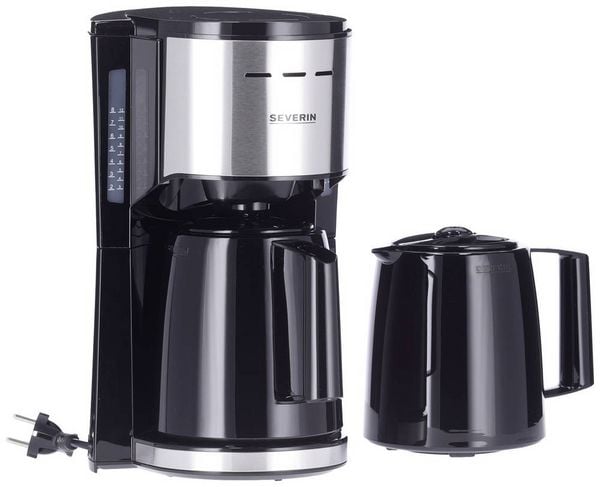 Produktbild: Severin KA 9308 Kaffeemaschine Edelstahl (geb&uuml;rstet), Schwarz Fassungsverm&ouml;gen Tassen=8 Isolierkanne