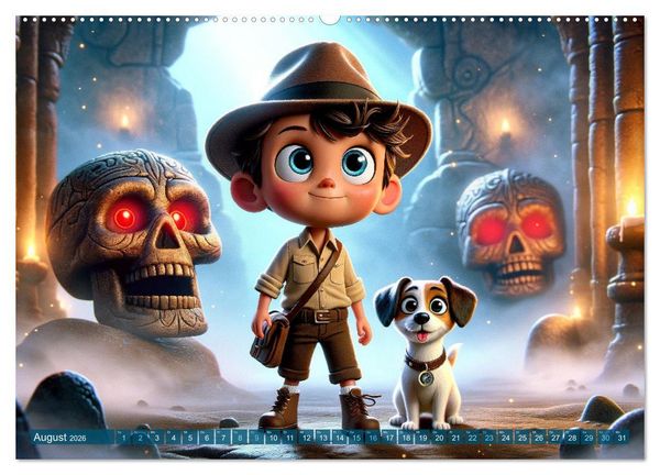 Produktbild: Max und Buddy: Entdecker des Verborgenen (Wandkalender 2026 DIN A2 quer), CALVENDO Monatskalender