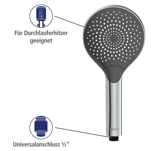 Produktbild: Duschkopf Watersaving Chrom, &Oslash; 12 cm