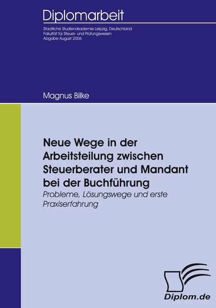 Produktbild: Neue Wege in der Arbeitsteilung zwischen Steuerberater und Mandant bei der Buchf&uuml;hrung