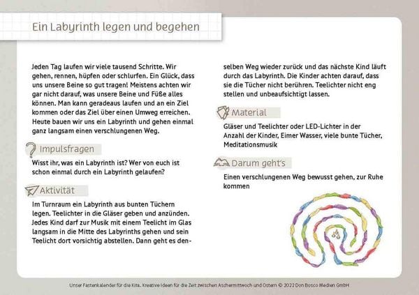 Produktbild: Unser Fastenkalender f&uuml;r die Kita