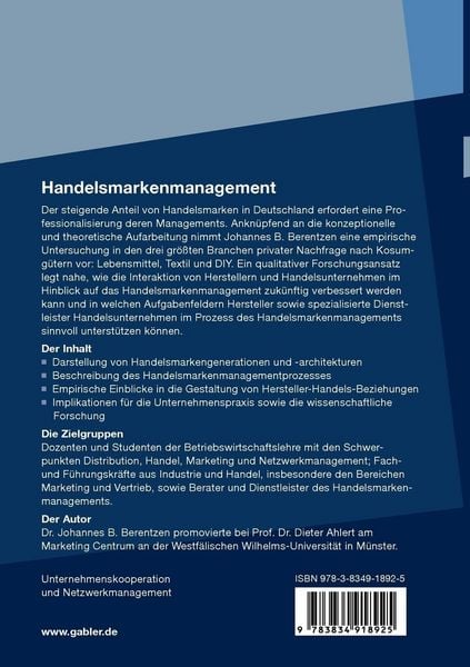 Produktbild: Handelsmarkenmanagement