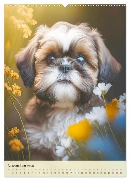 Produktbild: Kleine Hunde. S&uuml;&szlig; und niedlich. Die beliebtesten Hunderassen (Wandkalender 2026 DIN A2 hoch), CALVENDO Monatskalender