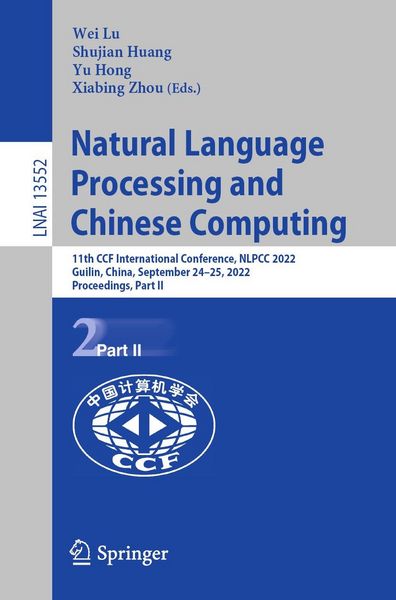 Produktbild: Natural Language Processing and Chinese Computing