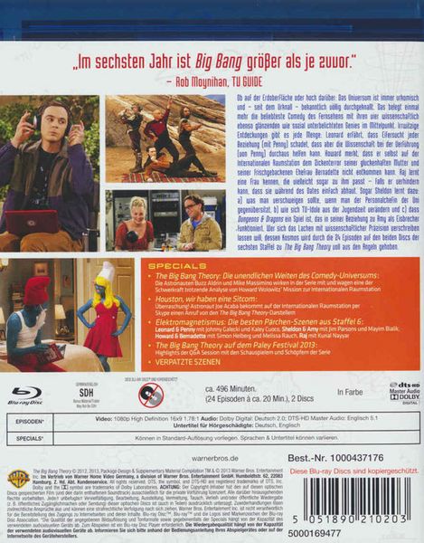 Produktbild: The Big Bang Theory - Staffel 6 [2 BRs]