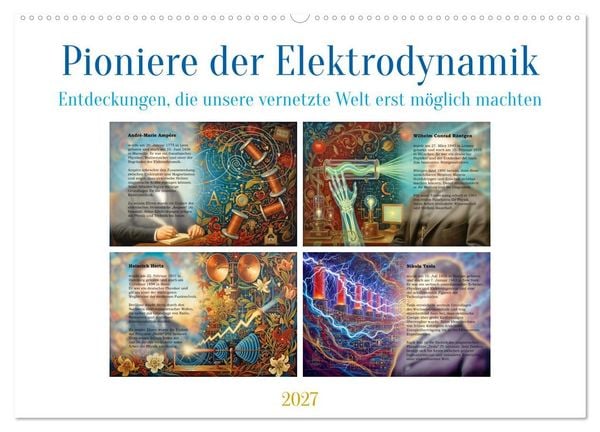 Produktbild: Pioniere der Elektrodynamik (Wandkalender 2027 DIN A2 quer), CALVENDO Monatskalender