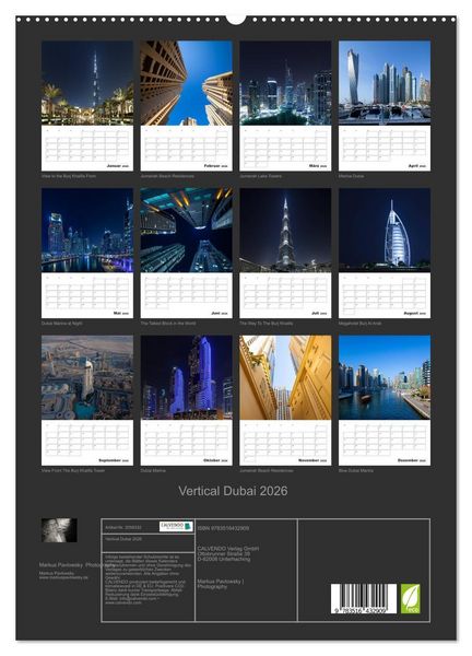 Produktbild: Vertical Dubai 2026 (hochwertiger Premium Wandkalender 2026 DIN A2 hoch), Kunstdruck in Hochglanz