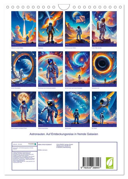Produktbild: Astronauten. Auf Entdeckungsreise in fremde Galaxien (Wandkalender 2026 DIN A4 hoch), CALVENDO Monatskalender