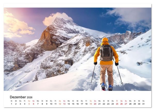 Produktbild: Skifahren - endlich Schnee (Wandkalender 2026 DIN A3 quer), CALVENDO Monatskalender