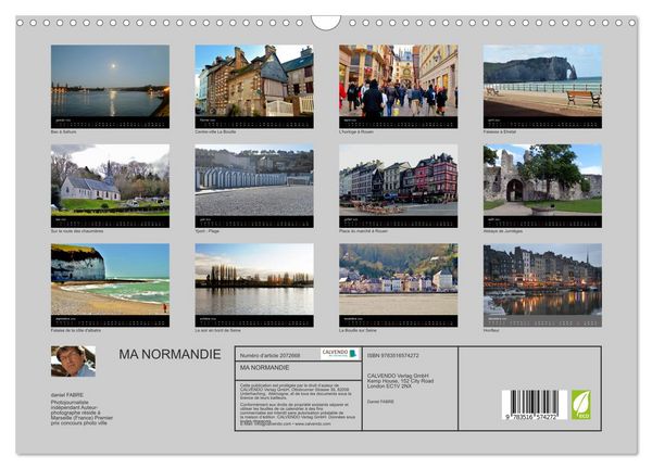 Produktbild: MA NORMANDIE (Calendrier mural 2026 DIN A3 vertical), CALVENDO calendrier mensuel